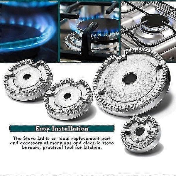 Ventilatorhette-sett for komfyr, oppgradert komfyrdeksel, gassbrennerdeksel, passer til gasskomfyrer