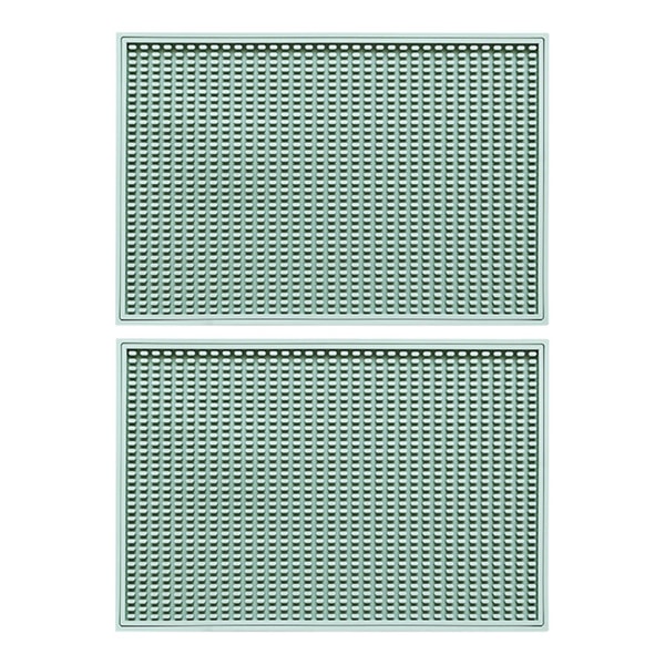Tyuhe 2 stk silikon sklisikre dreneringsmattesett Moderne minimalistisk design isolert underlegg for vinglass Miljøvennlig Green