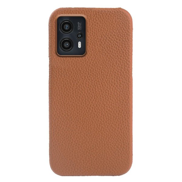 Cover till Motorola Moto G13 4G, Litchi Texture Äkta Koläder+PC Magnetisk Phone case- Brown Style I Motorola Moto G13 4G