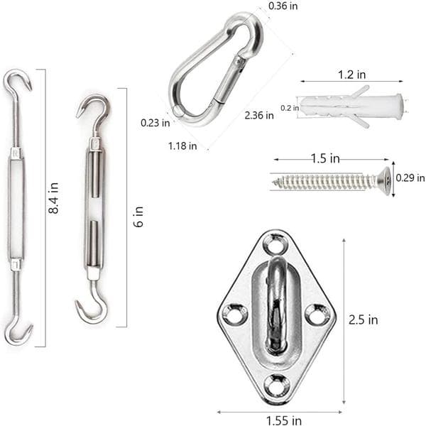 Monteringssett for solseil 6 tommer 80 stk