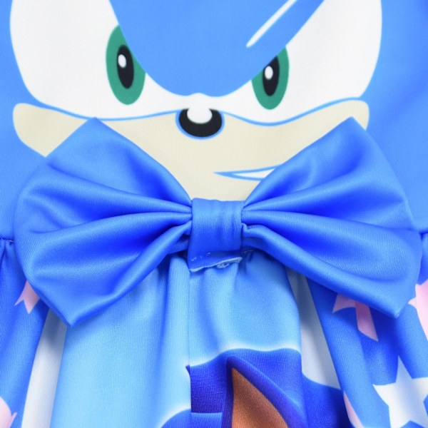 Sonic Klänning Flicka Flickor Rosett Klänning 100