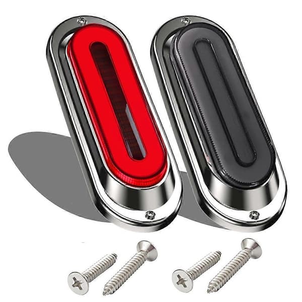2 STK 6\" Ovale Krom 114 LED Trailerlys Bremselys og Flydende Blinklys med Røget Linse