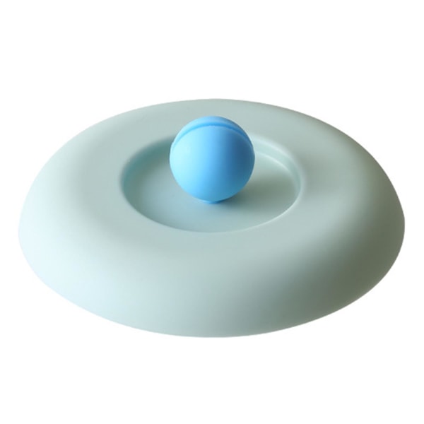 Silikonikupin kansi pallon muotoisella kahvalla lusikan pidike Ruokalaatuinen lämmönkestävä pölytiivis ilmatiivis universal pyöreä teekuppi lasimukin cover Blue