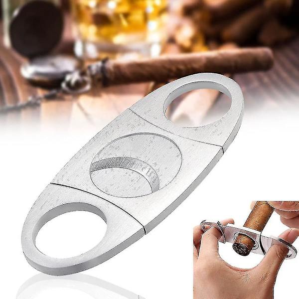 Cigar Cutter i rustfrit stål - Dobbeltbladet guillotine-cigarskærer