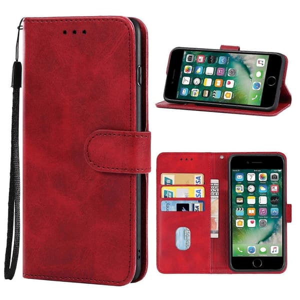 Læder Telefon Cover til iPhone SE 2020 / 8 / 7 Red