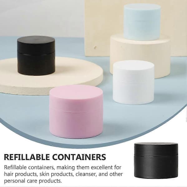 8 st 20g små plastflaskor burkar läckagesäkra kosmetika krämboxbehållare 4,6x4.6cm