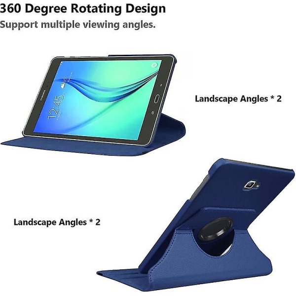 360 Roterande Stativ Tablett Cover För Samsung Galaxy Tab A6 A 10.1 T580 T510 A8 10.5 X200 T590 E T560 S6 Lite P610 A7 T500 Case Dark Blue Tab A(10.1)P580 P585
