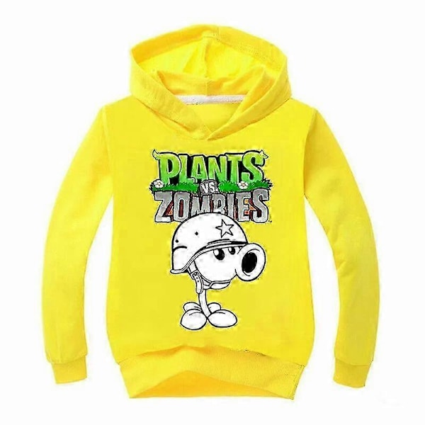 PVZ Børne Hoodie Plants VS Zombies Spil Drenge Piger Trøje Jumper T-shirt Toppe Yellow 3 160(11-12T)