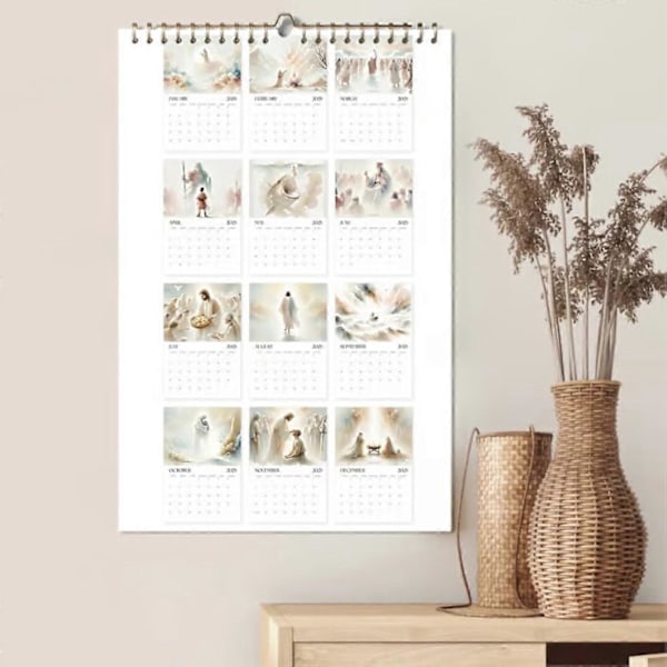 Jesus Kalender 2025 Bibelvers Veggkalender 2025 Kristen Kalender 2025 Tro Jesus Månedsplanlegger 2025 Kalender 1PCS