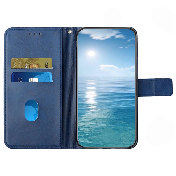Til Samsung Galaxy A15 5G etui ensfarvet pung læder telefoncover Blue Style C Samsung Galaxy A15 5G