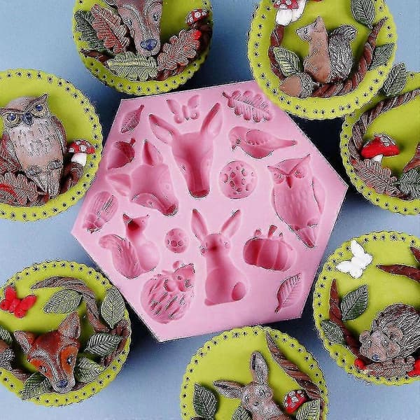 Silikon Dyr Fondantform Kakedekorasjon Bakeform Pink