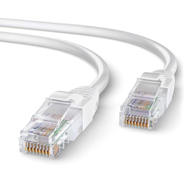15 m Cat 6 Ethernet-kabel | Høyhastighets Ethernet-kabel | Bredbåndskabel | Lan kabel | Nettverkskabel med Rj45-kontakt | Internett