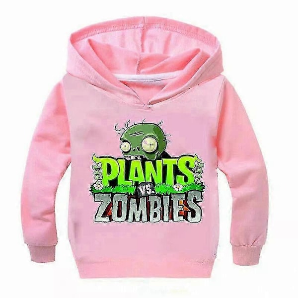 PVZ Barn Hoodie Plants VS Zombies Spel Pojkar Flickor Tröja Jumper T-shirt Toppar Powder 1 120(4-5T)