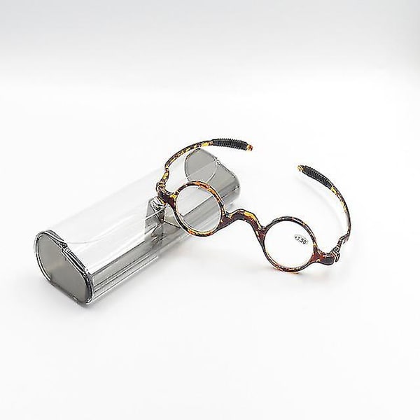 Tr90 Läsglasögon Herrglasögonbåge Retro Antiblå Glasögon Runda Smart | Fruugo Nl schildpad met koffer -2.50