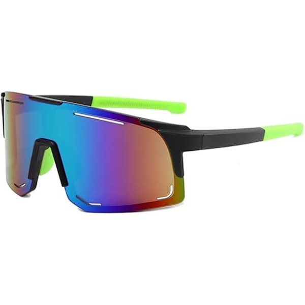 Polariserte solbriller for menn og kvinner, farget speillinse, UV-beskyttelse, ski, sykling, løping, strand, fiske Black-green