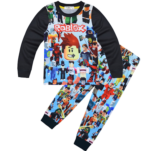 Lasten keskikokoinen ja suuri 120-170 koon kotivaatesetti, pitkähihainen kaksiosainen pyjama style1 170