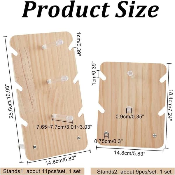 2 sæt solbrille displaystativ, træ displaystativ 3-lags/2-lags brilleholder briller