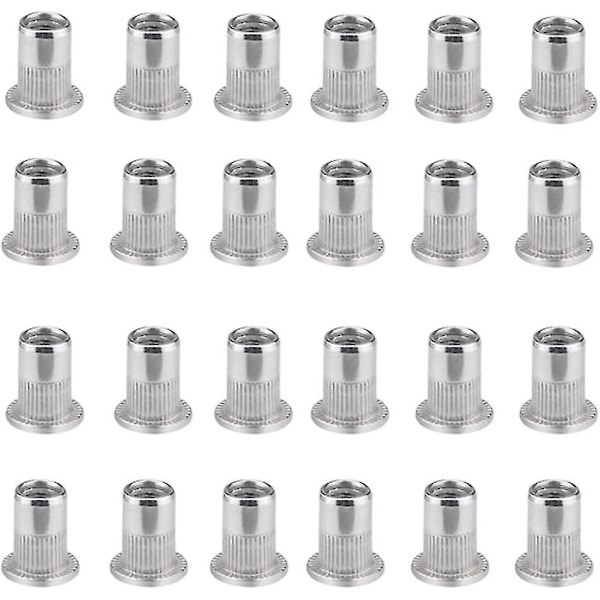 Popmutter 100 stk Popmutter Gjengede Mutter Rustfritt Stål Popmutter Flat Head Gjengede Muttere Popmutter Gjengede Inserter Mutter Hode Mutter For Hus