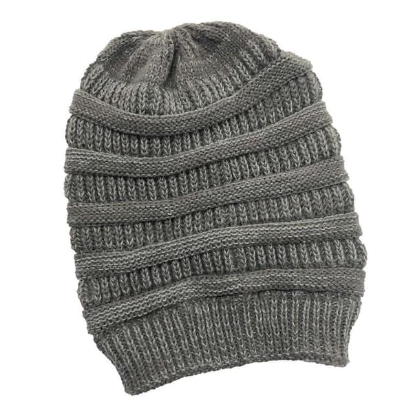 Stickade vintermössor för kvinnor, sidenfodrad tjock mössa, mjuk stretchig kabelstickad varm slouchy beanie-mössa.