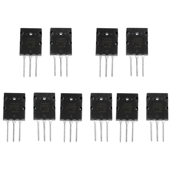 5 Par Sort 2sa1943 2sc5200 High Power Matchet Audio Transistor -a