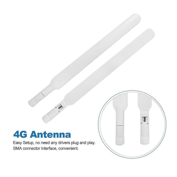 2 stk hvid antenne 4g Lte ekstern router Wifi 5dbi Holdbar til Huawei-yyc