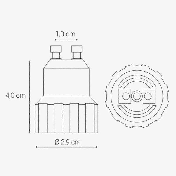 4x fatningsadapter GU10 til E14 konverter bajonetbase lampeholder til halogen LED-pære