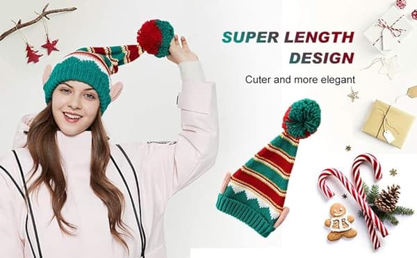 Julhatt Elegant Stickad Varm Hållande Rolig Mössa