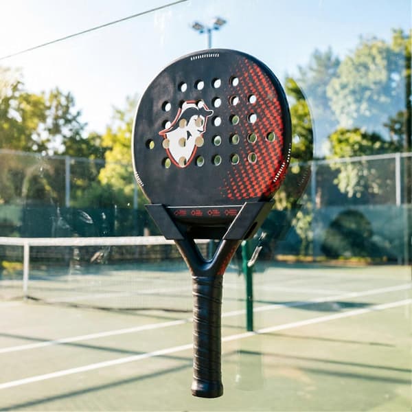 Sugkopp Padelracket Hållare - Universell Metallstängselmontering - för Glas & Stängsel White B