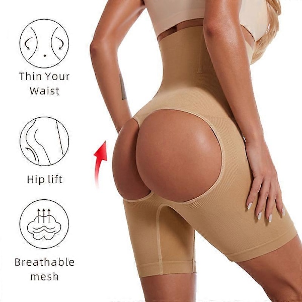Sexiga Trosor med Magkontroll som Visar Rumpan, Plusstorlek, Formande Underkläder för Kvinnor, Sömlösa, Hög Midja, Rumplyft, Slimmande Shapewear Skin M-L