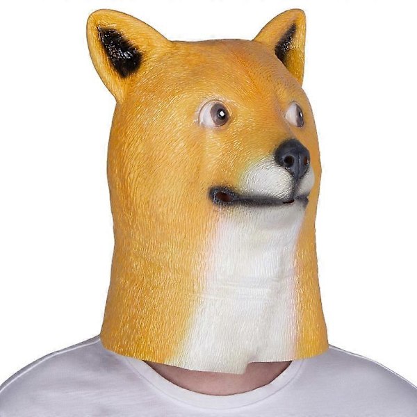 Shiba Inu-maske for voksne, latex hundemaske, dyremasker, festantrekk, cosplay-kostymetilbehør