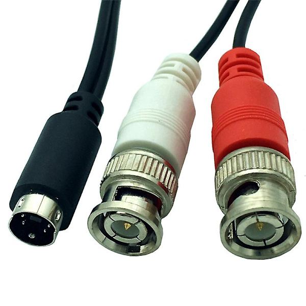 S-video 4-polet han-stik til to BNC han-stik Y-splitter konnektor adapterkabel ledning 25cm/1.5m 0.25M