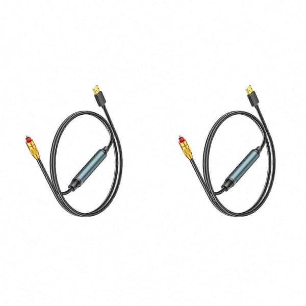 2X USB til optisk SPDIF-omformer analog til digital lydadapter for forbedret lyd optisk kabel Black