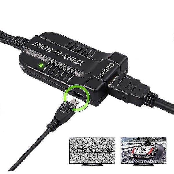 2025 Uusi komponentti HDMI-muunnin Tukee 1080P Uros YPBPR HDMI-adapteriin R/L HDMI:hin 5RCA HDMI:hin
