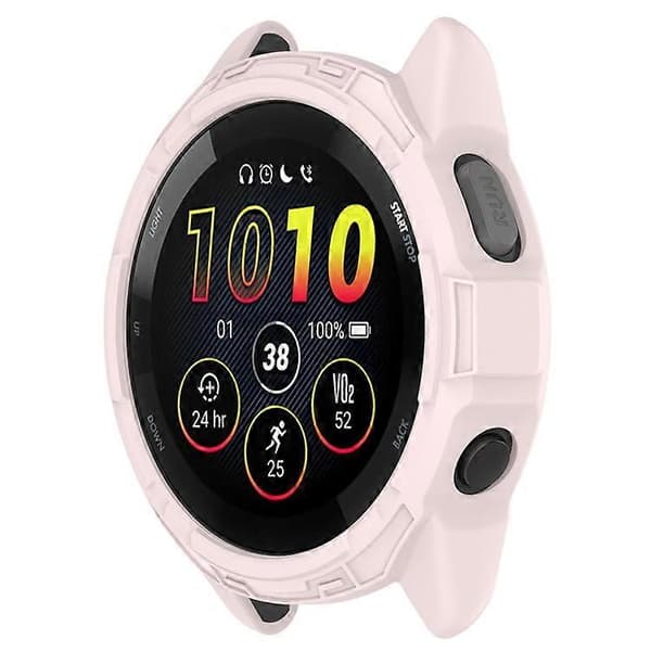 Kompatibel med Garmin Forerunner 265 Mjukt TPU-klockfodral Stötsäker Bumper Ramöverdrag LightPink