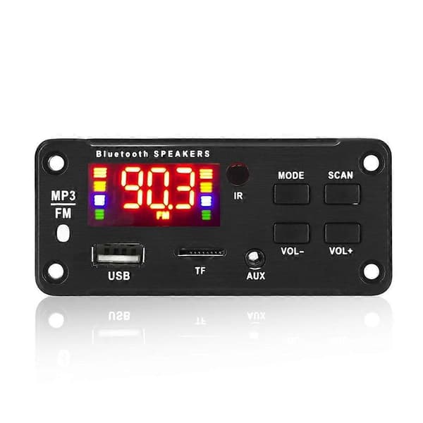 12V 50W Fargeskjerm Bil Bluetooth 5.0 MP3 Dekodingsspiller Støtter Bluetooth / FM / Samtale / Opptak MultiColor