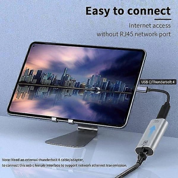 Poyiccot USB C - Ethernet -sovitin Gigabit, RJ45 Naaras - USB C Naaras -sovitin, USB C - RJ45 -sovitin