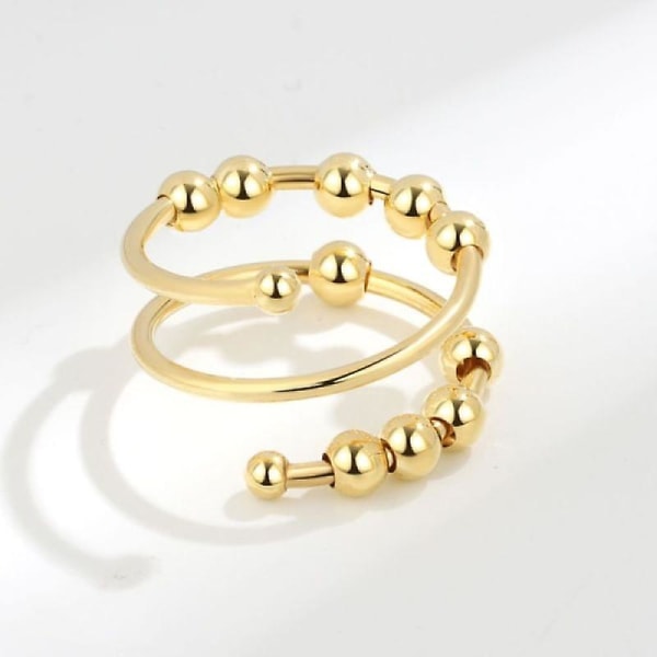Guld Länk Ringar Set Justerbara Öppna Ringar För Snygga Accessoarer