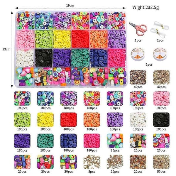 24 Grid Blød Ler Bløde Keramiske Perler Diy Sæt Boks Håndlavet Diy Perlesæt