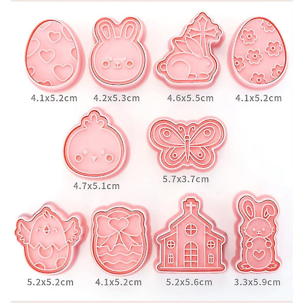 10 st påskkanin kakformar påskägg kycklingar fjäril kakor kex fondant bakform