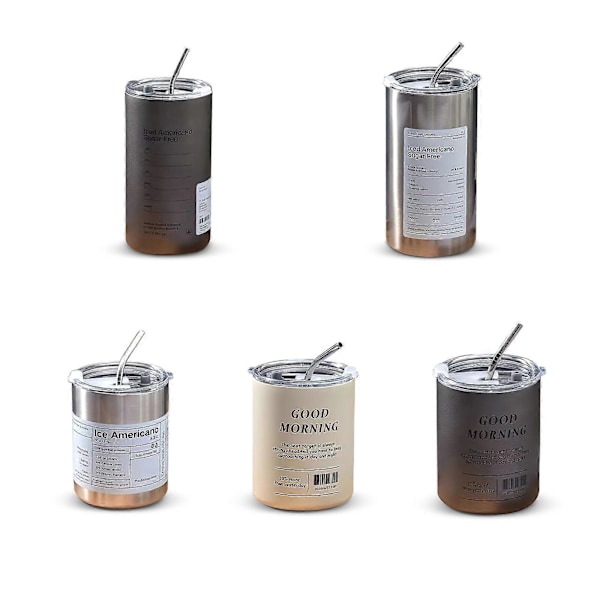 Rustfri Stål Bil Tumbler med Sugerør og Låg - Stor Kapacitet Vakuumisoleret Termokop til Rejser, Udendørs Aktiviteter - BPA Fri, Svedafvisende
