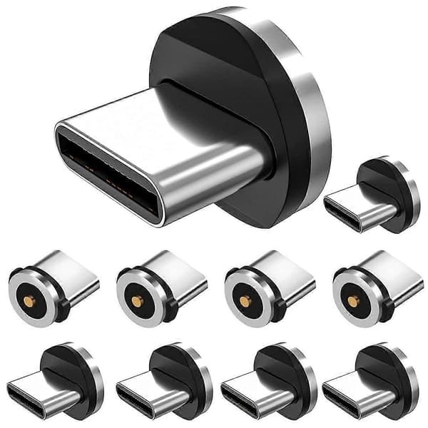 Magnetiske koblingshoder for Type C Android-enheter (10-pakning), USB C magnetisk telefonkabeladapter (for Type C)