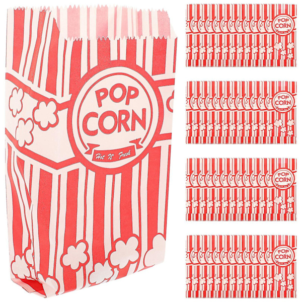 Slinx 100 stk Papir Popcorn Tasker Til Fest Bulk Popcorn Beholdere Til Filmaften Dekorationer Fest