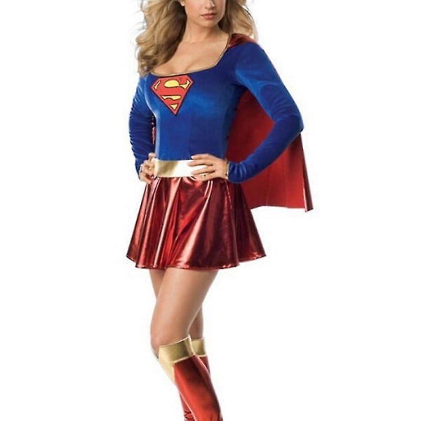Sexet Wonder Woman Super Girl Cosplay Fancy festkjole Halloween kostume M