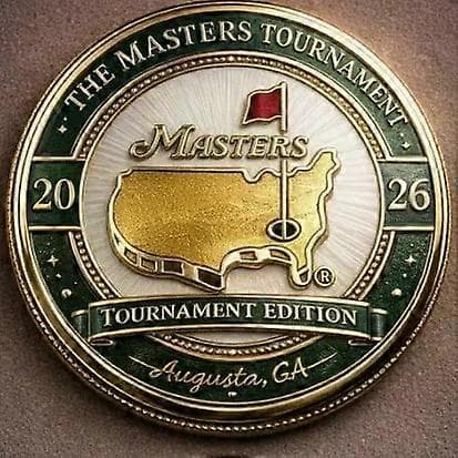 Mindesmønt og boldmarkør med magnet fra golfturnering 2pcs