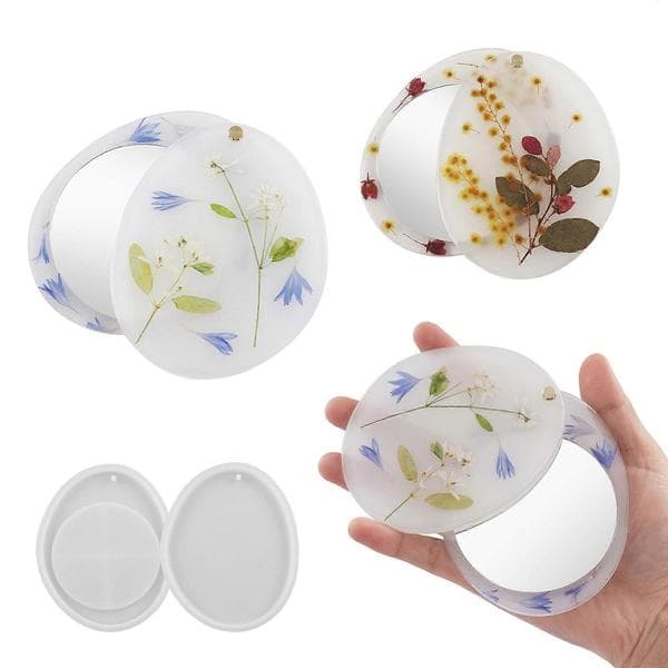 Silikoneform Sæt Makeup Glasforme Smykkefremstillingsform Epoxy Støbeforme Velegnet til Roterende Makeup Glas 5 lenses C