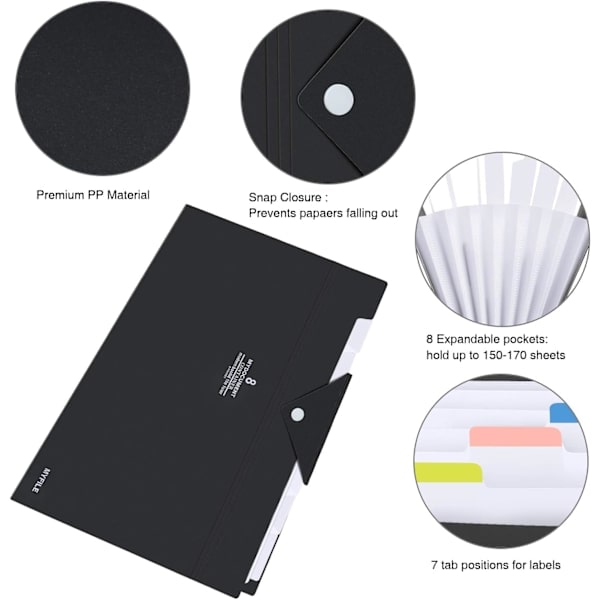8-compartment folder holder expandable waterproof plastic storage bag.