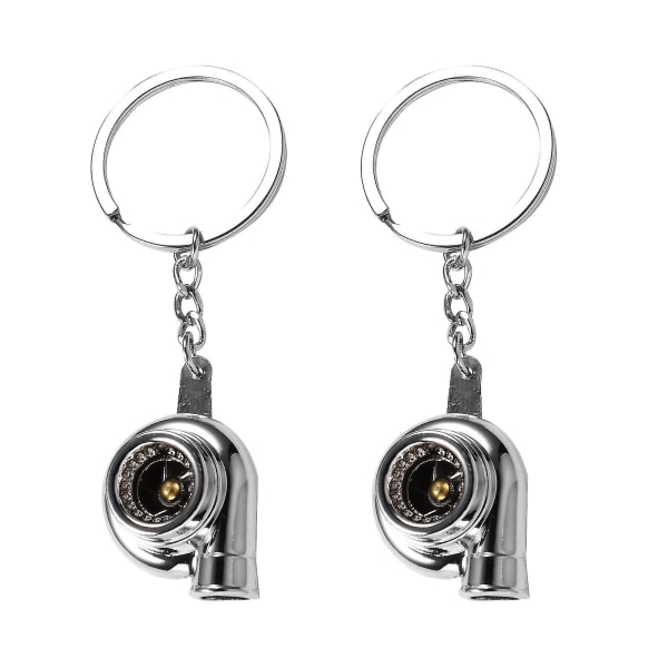 2pcs Car Turbine Keyrings Turbocharger Keyrings