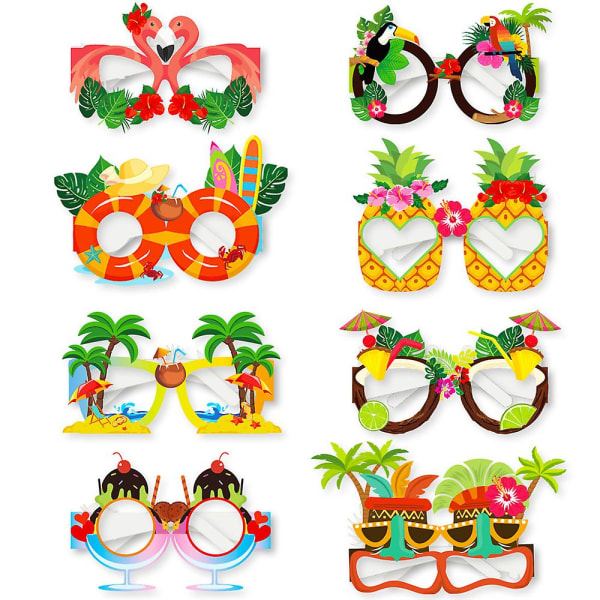 Luau Hawaiian Party Solbriller Sjove Hawaiian Briller Tropical Fancy Dress Rekvisitter Sjov Sommer Børn Party Favors Beach Party Favors 16PCS