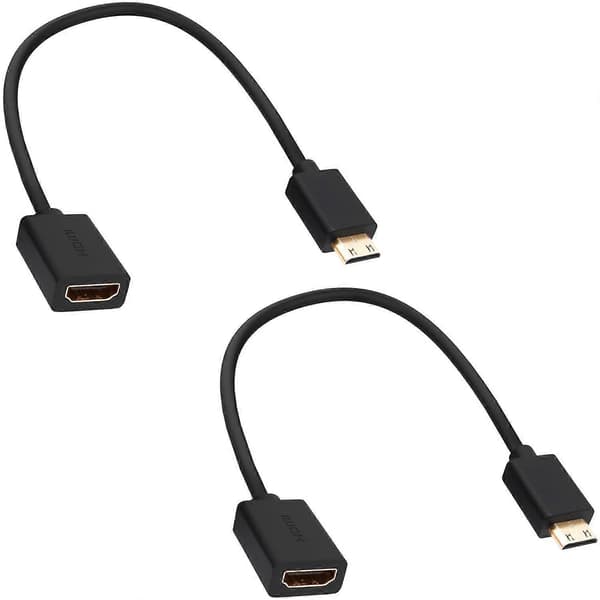 Mini HDMI til HDMI-adapterkabel Høyhastighets toveis Mini HDMI hann til