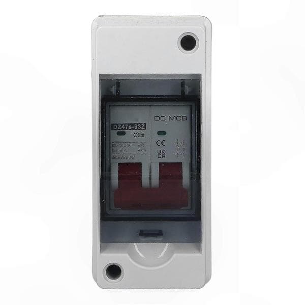 DC 25A Mini Afbryder til Solcelleanlæg, IP65 Vandtæt Afbryder, 1000V DC Max